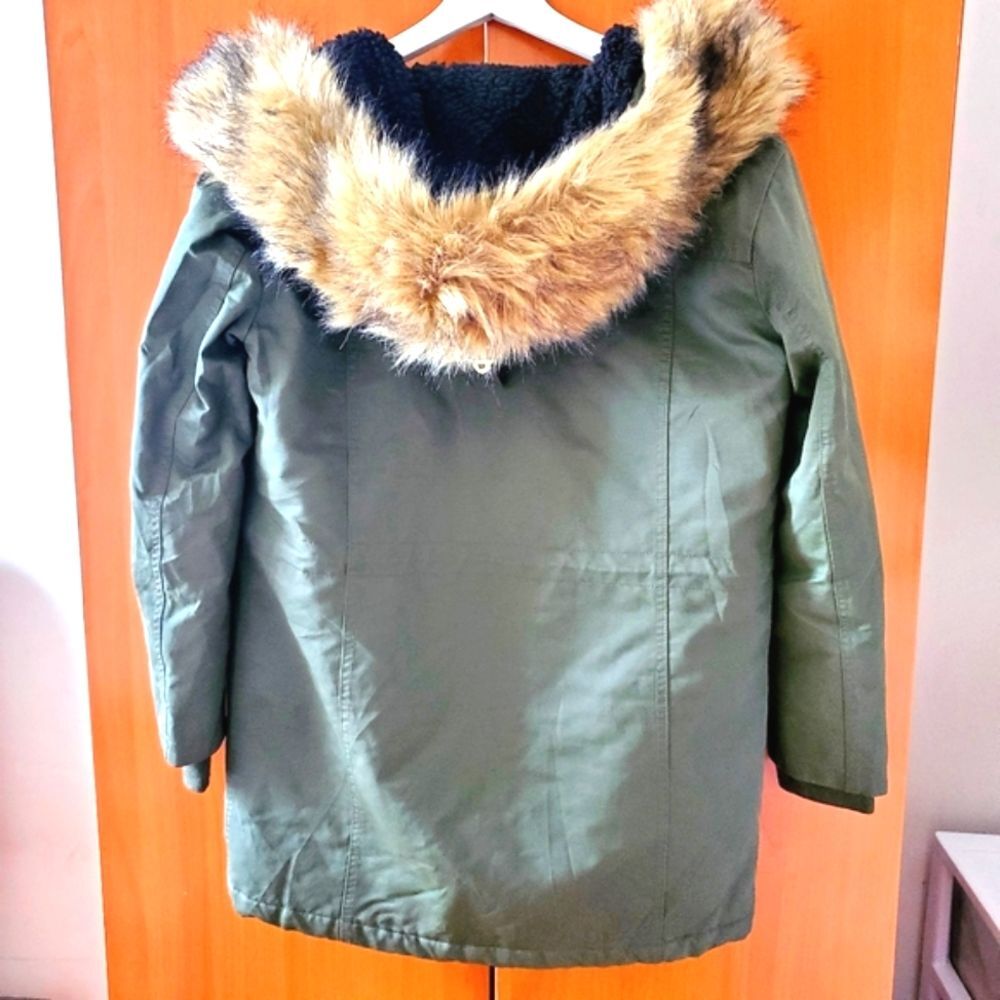 J. Crew Wild Olive Winter Parka PXS - Picture 2 of 5